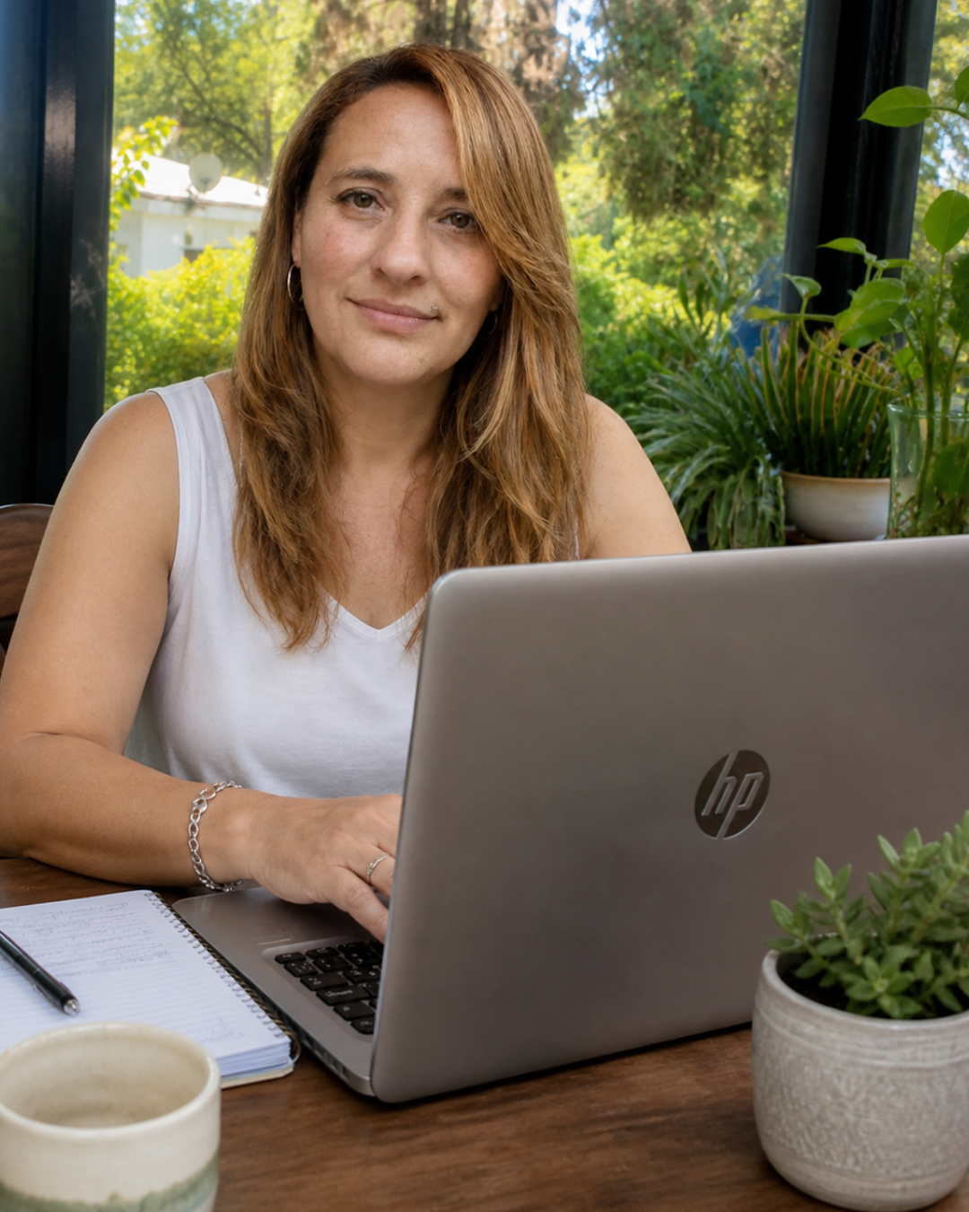 Consultora de marketing digital trabajando en su estrategia de marca personal